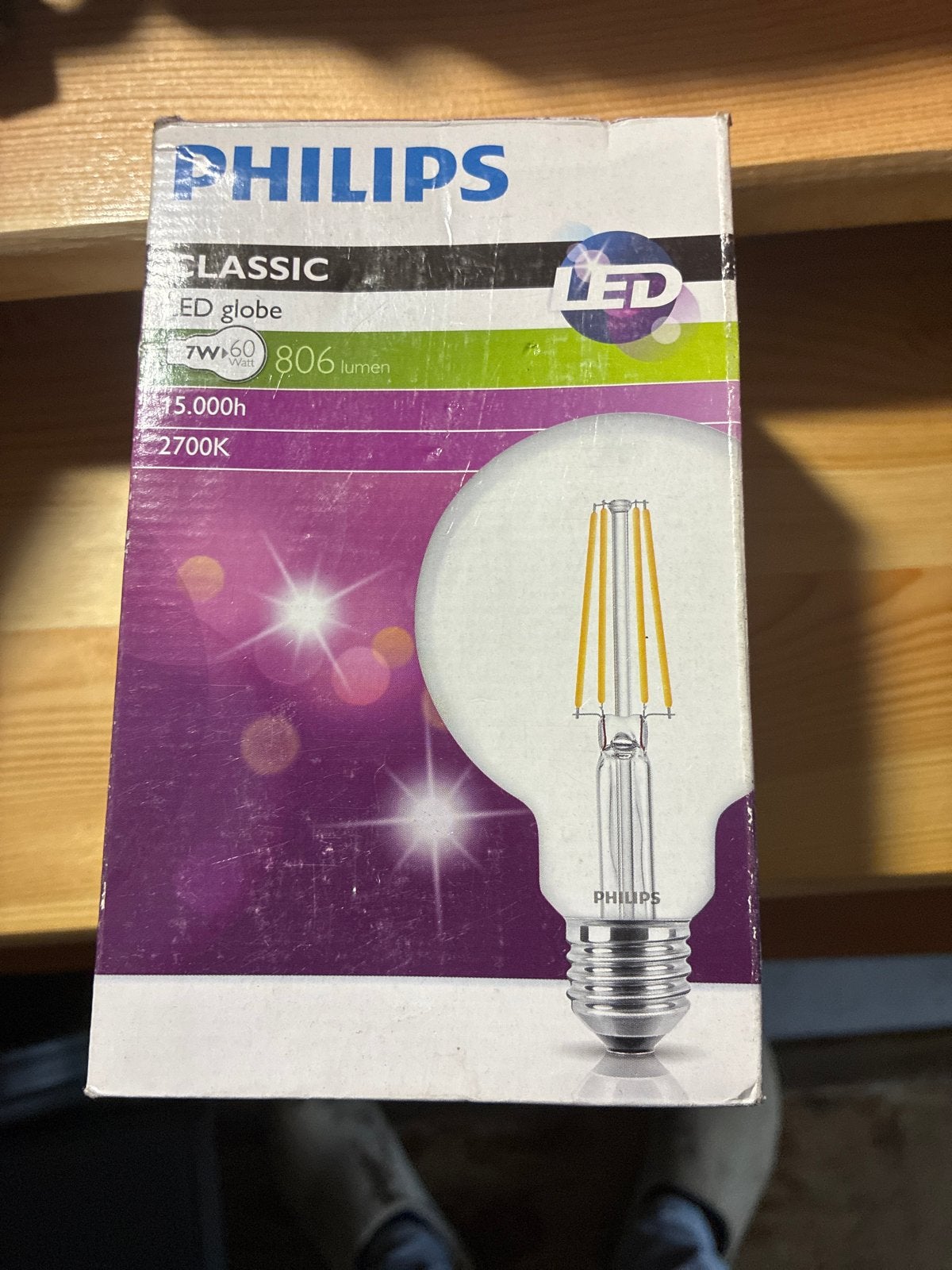 Philips LED Classic ED globe 7W (60W) 806 lumen 2700K, Philips, Led-lamp, 60 watt of meer, Nieuw