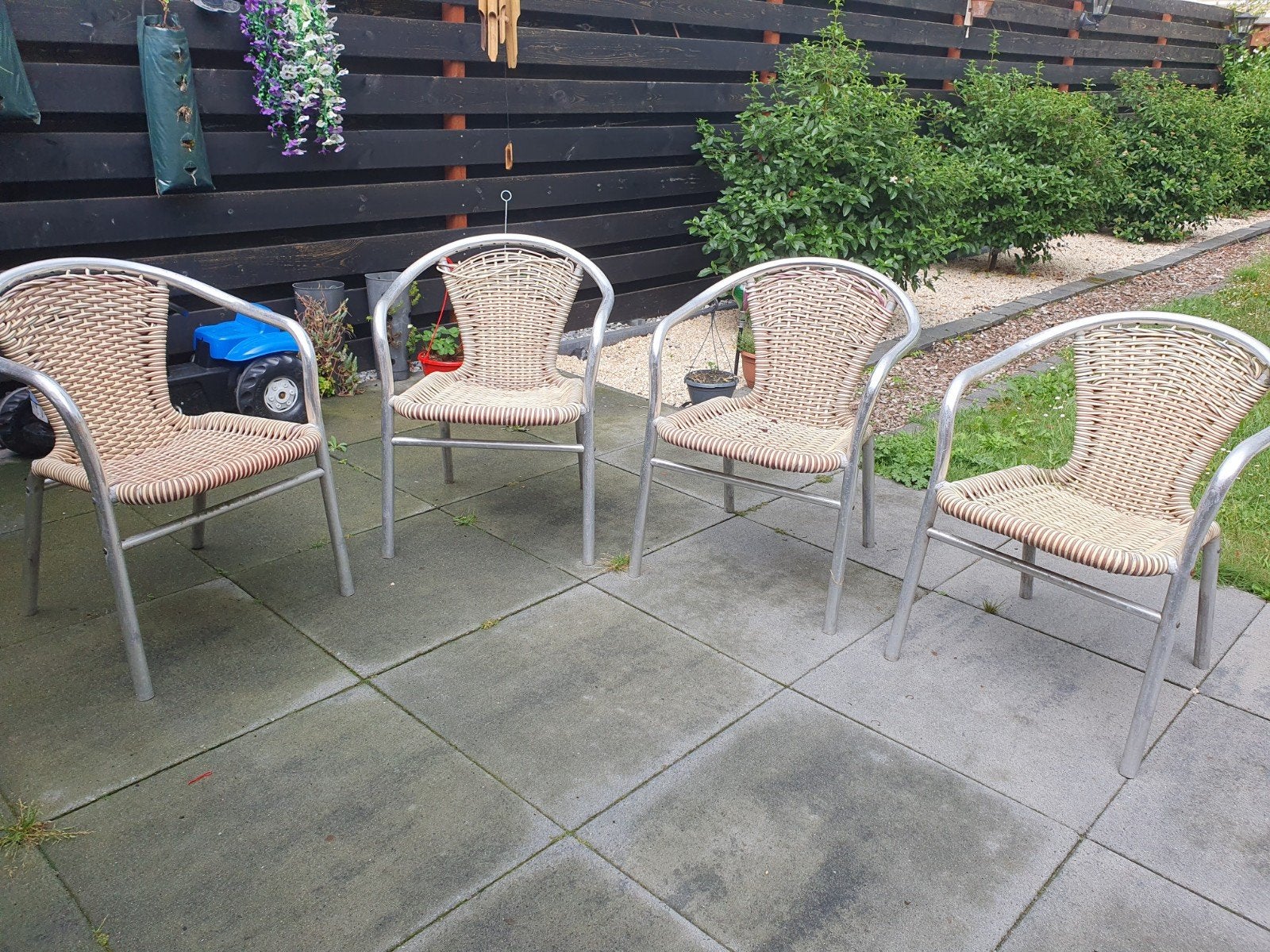 4 tuinstoeltjes, Tuin en Terras, Tuinstoelen, Ophalen of Verzenden, Gebruikt, Kunststof