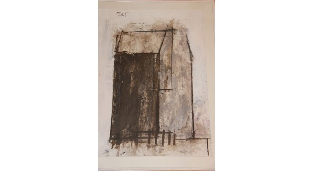 Schilderij R. Jager Handgeschilderd acryl op papier, Ophalen of Verzenden