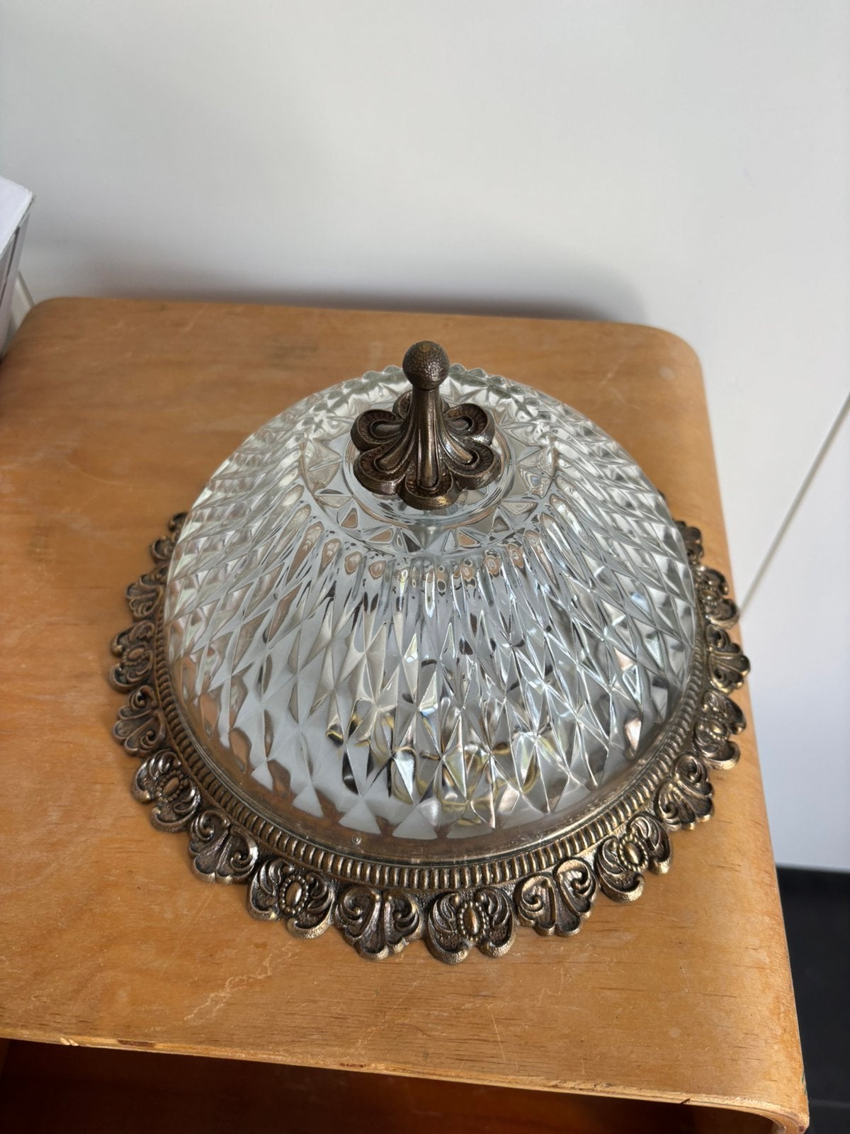 Vintage regency plaffoniere glas / messing, Ophalen of Verzenden, Zo goed als nieuw, Glas