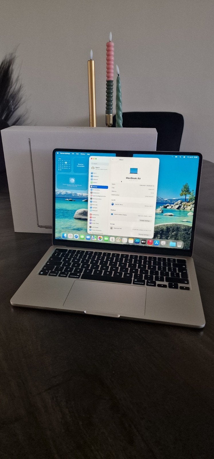 MacBook Air M3 8GB RAM 256GB Opslag - Vlek op scherm, Ophalen, Gebruikt, 256 GB, Qwerty
