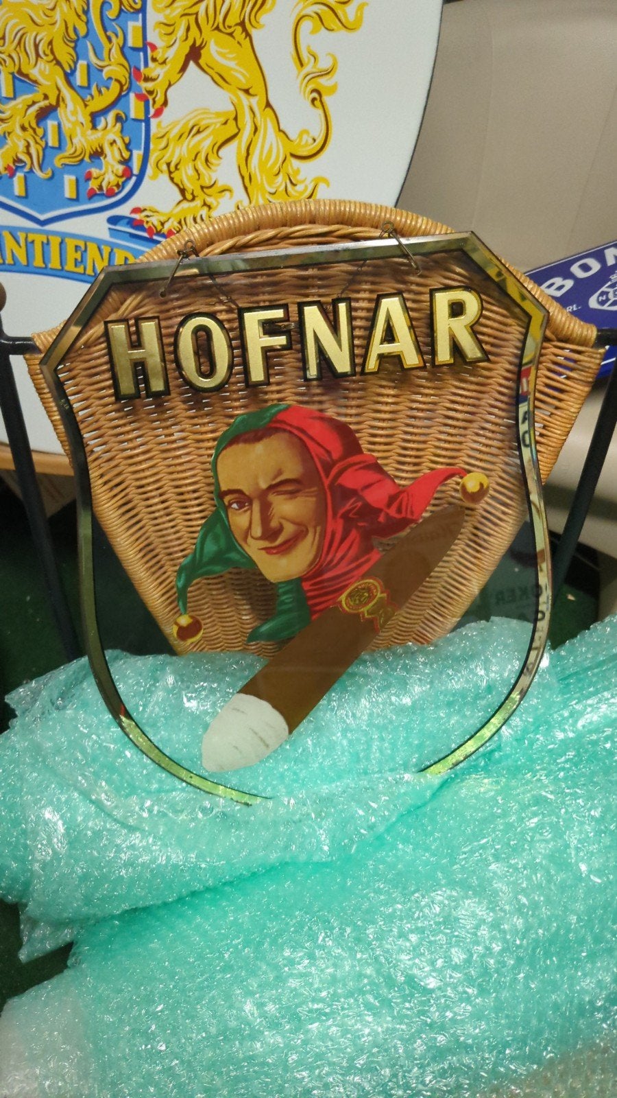reclamebord glas hofnar te koop/ruil, Ophalen of Verzenden