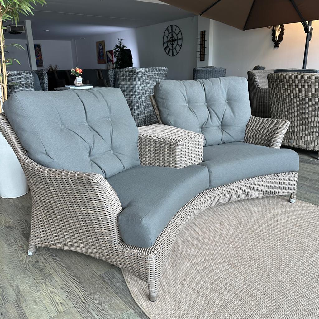 4 Seasons Outdoor (4SO) love seat – wicker – Goede staat!!, 2 zitplaatsen, Zenq, Verzenden, .