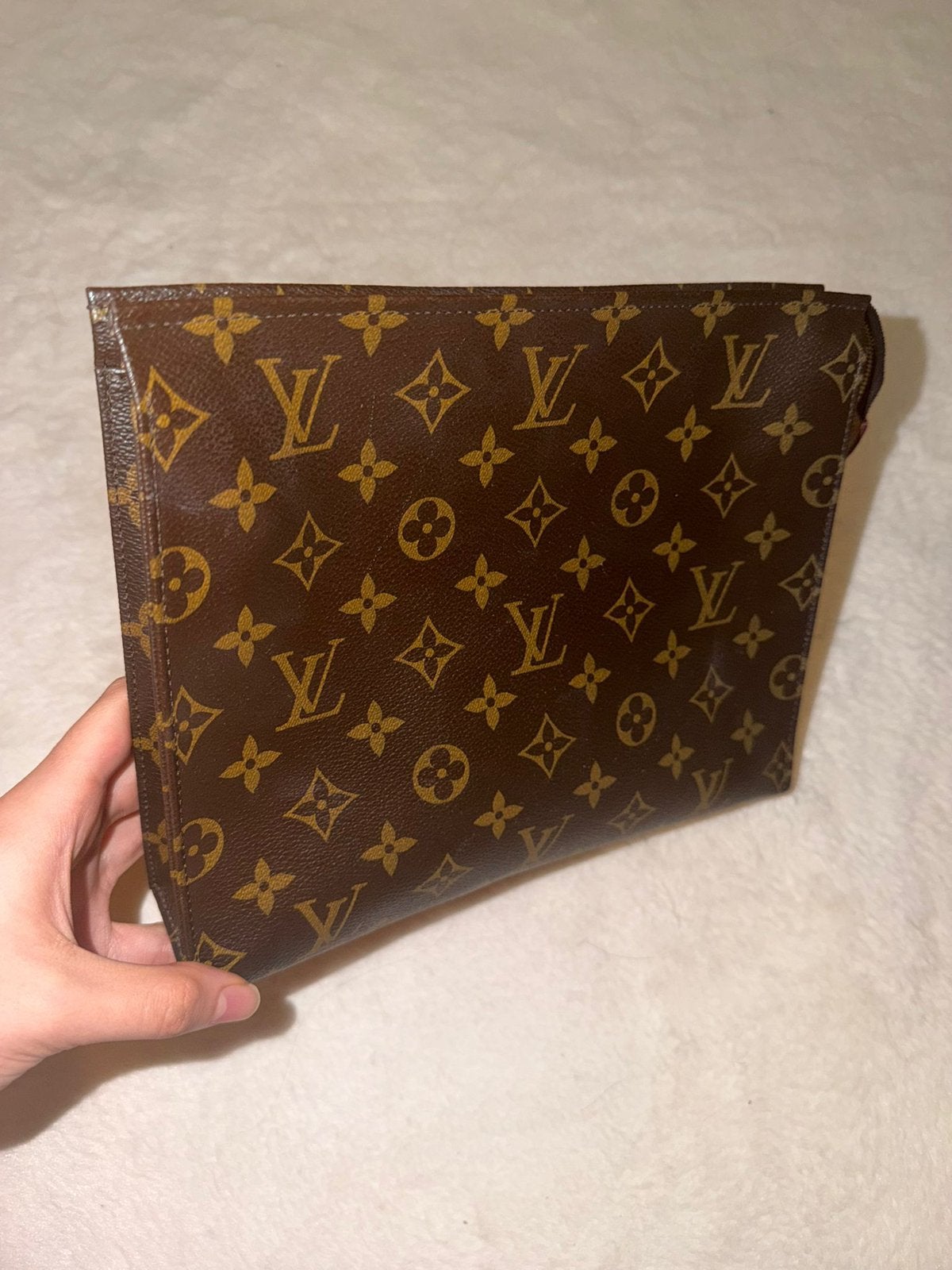 Louis Vuitton Toiletry Pouch 26 – Monogram-vintage, Ophalen of Verzenden, Zo goed als nieuw, Bruin, Handtas