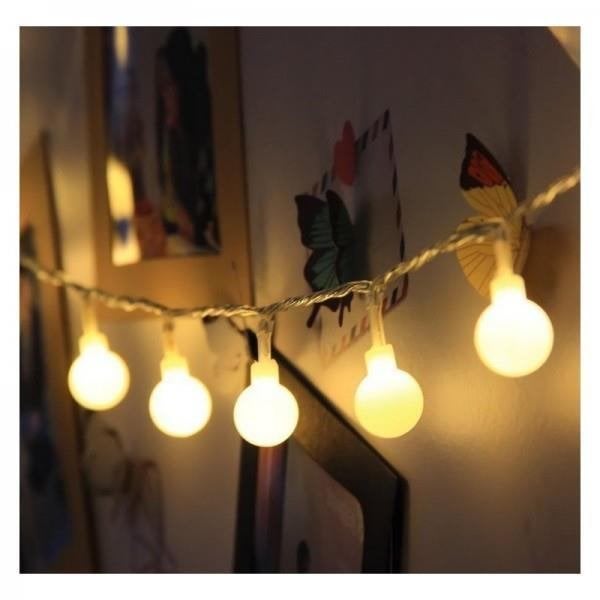 Solar LED sfeerverlichting melkglas bolletjes + USB, Ophalen of Verzenden, Nieuw