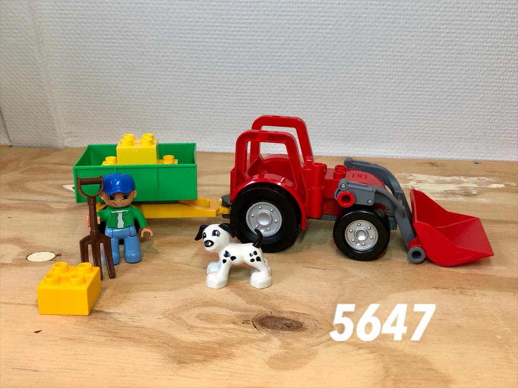 Duplo rode tractor 5647 (compleet) 1, Kinderen en Baby's, Speelgoed | Duplo en Lego, Ophalen of Verzenden, Zo goed als nieuw, Complete set