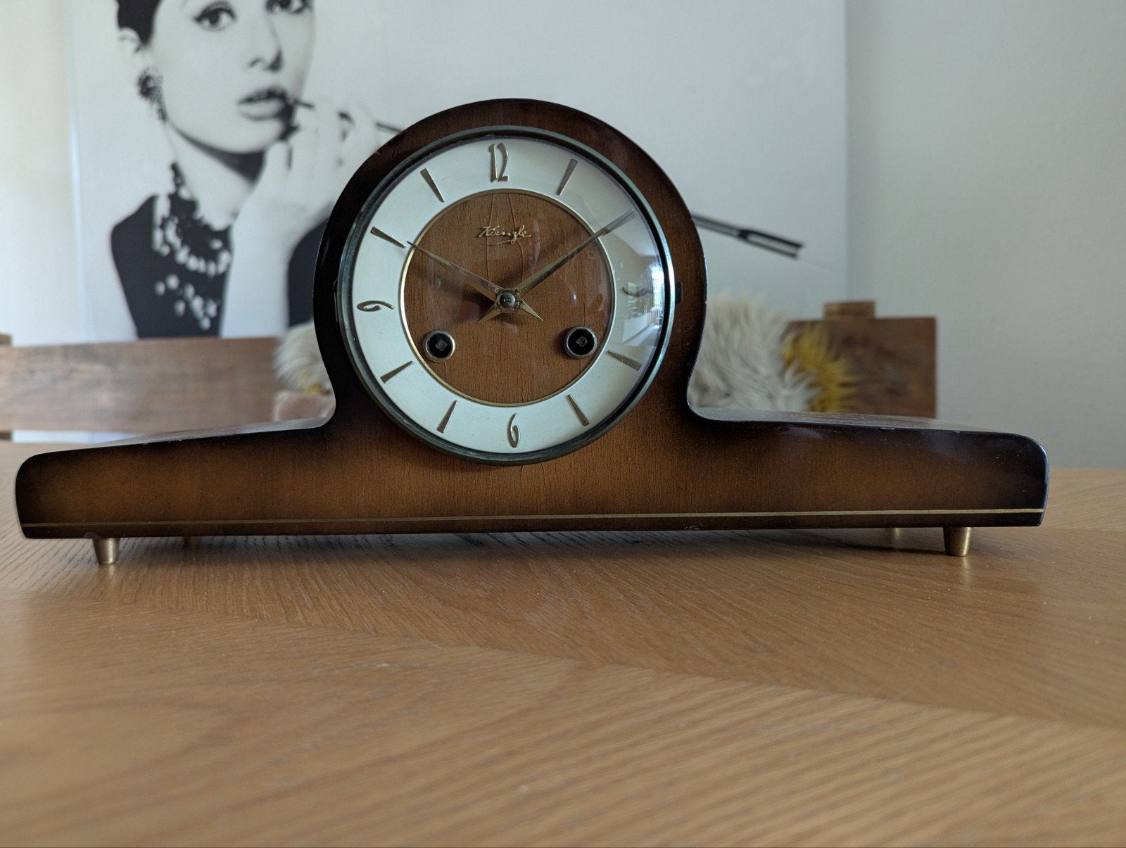 Vintage tafelklok van Kienzle, jaren '60, Ophalen of Verzenden