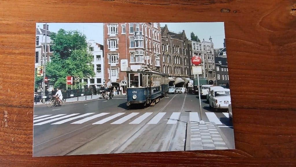 Foto TRAM GVB Amsterdam 474 Westermarkt, Verzamelen, Verzenden, Gebruikt, Tram, Overige typen