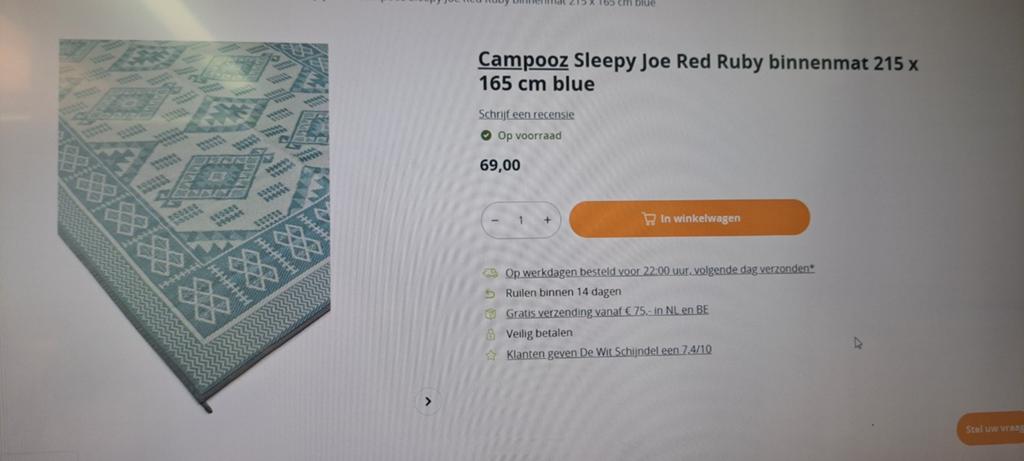 Campooz Fat Freddy /Sleepy Joe  /Cabanon Malawi binnenkleed, Ophalen of Verzenden, Zo goed als nieuw