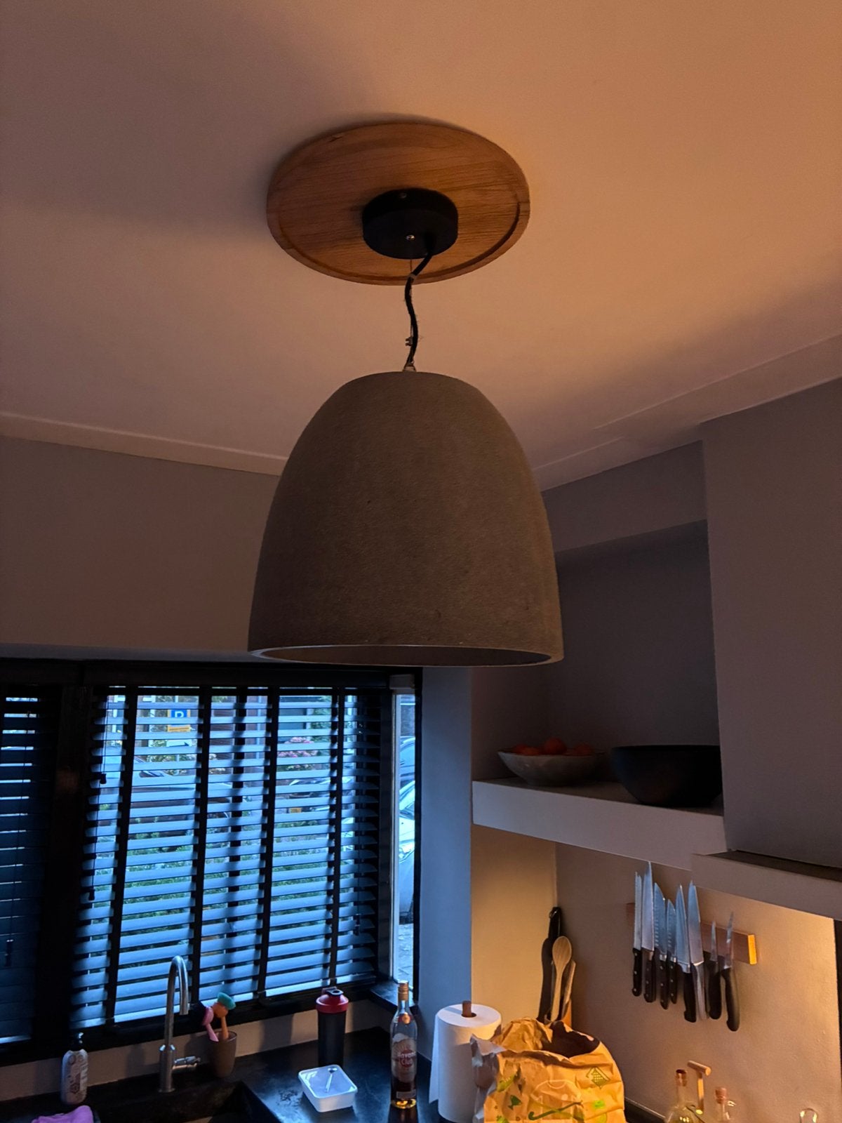 Stenen lamp betonlook, Ophalen, Zo goed als nieuw