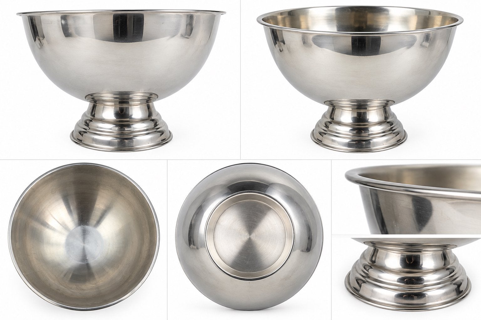 Grote RVS champagnekoeler / wijnkoeler op voet Ø 40 cm, Rond, Koeler of IJsemmer, Ophalen of Verzenden, Metaal