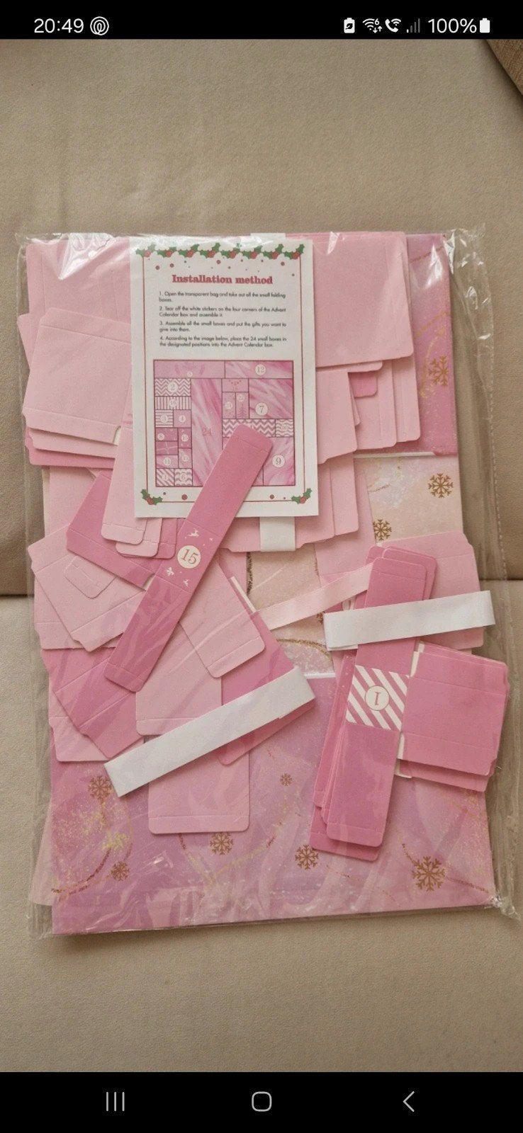 Lege DIY Adventskalender (Roze met Sneeuwvlokken, Diversen, Kerst, Ophalen of Verzenden, Nieuw