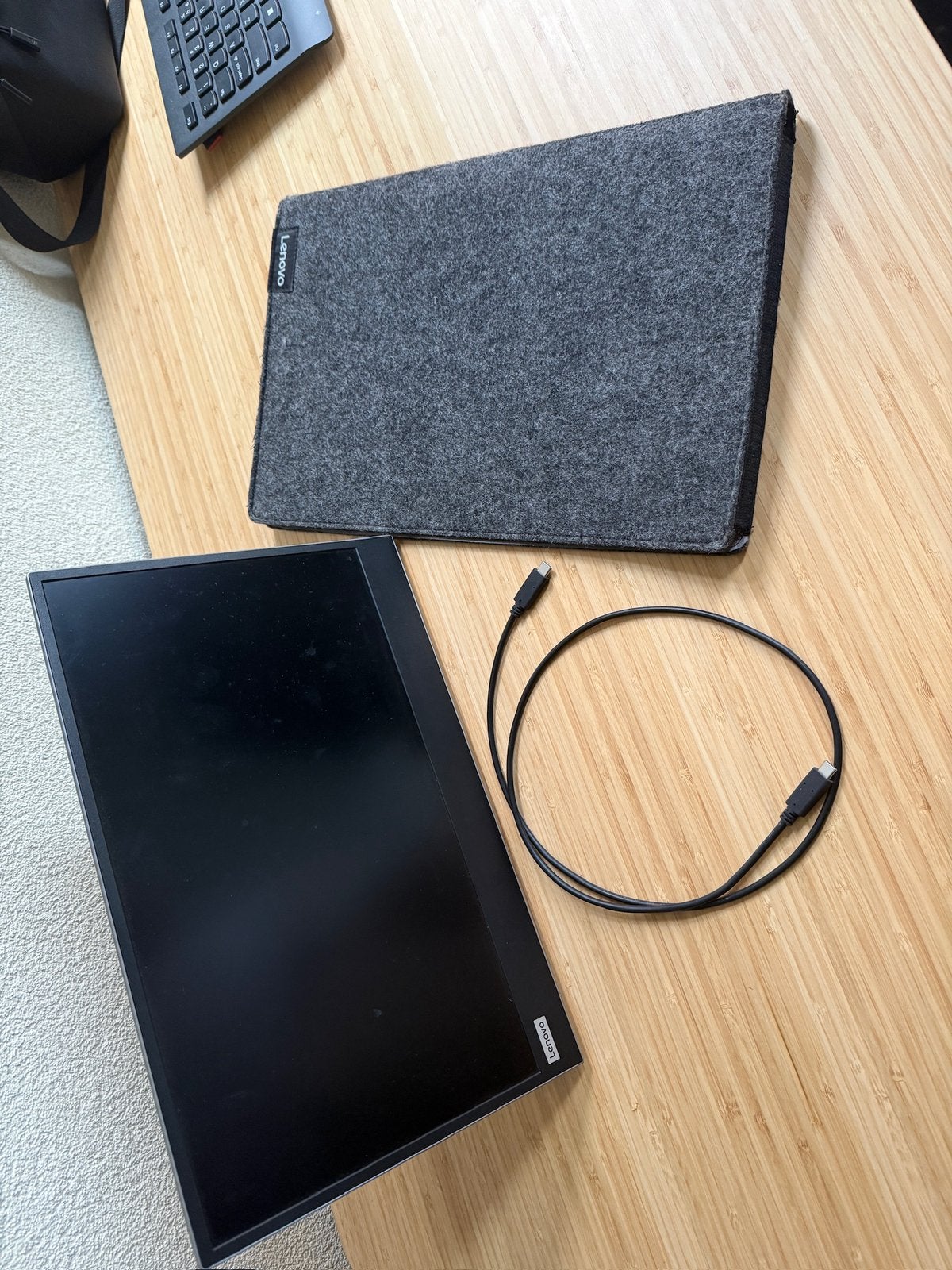 Lenovo L15 Portable Monitor 15,6 inch USB-C + hoes, Computers en Software, Ophalen, IPS, Full HD, Zo goed als nieuw