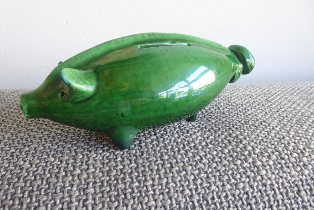 antiek aardewerken spaarvarken op 3 pootjes, Antiek en Kunst, Ophalen of Verzenden