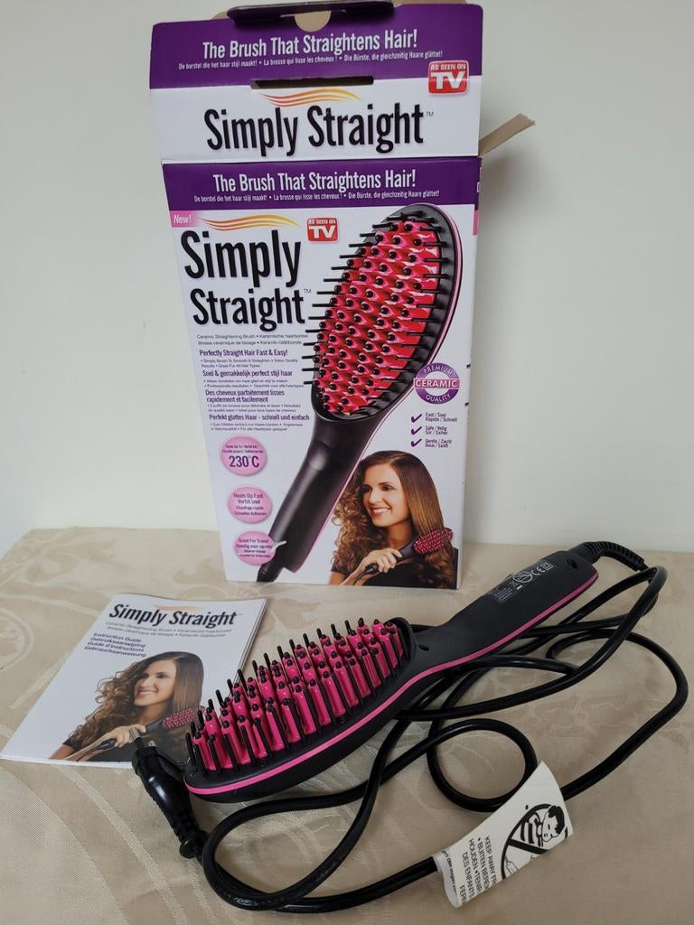 Simply Straight Haarborstel - Keramische Stijltang, Ophalen of Verzenden, Zo goed als nieuw, Haarverzorging