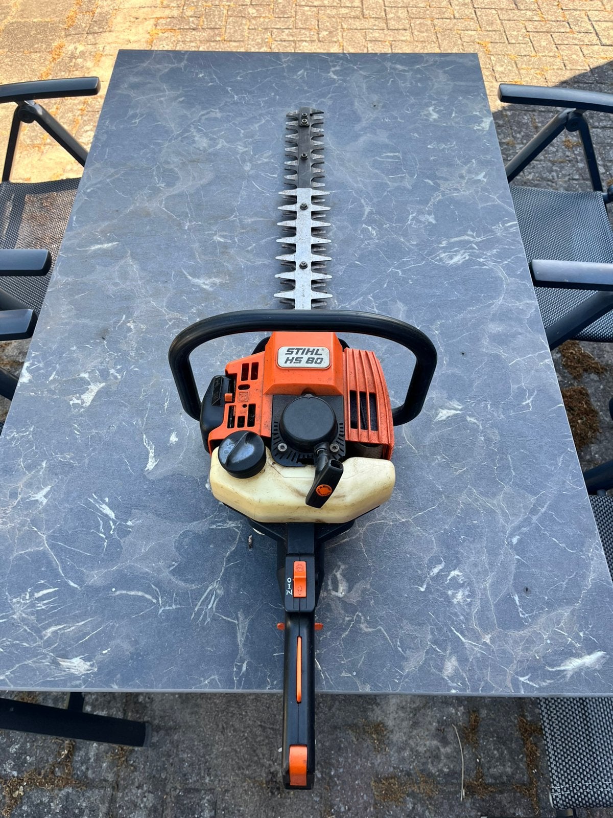 Nette Stihl HS80 heggenschaar 65cm messen, Ophalen of Verzenden, Gebruikt, Benzine