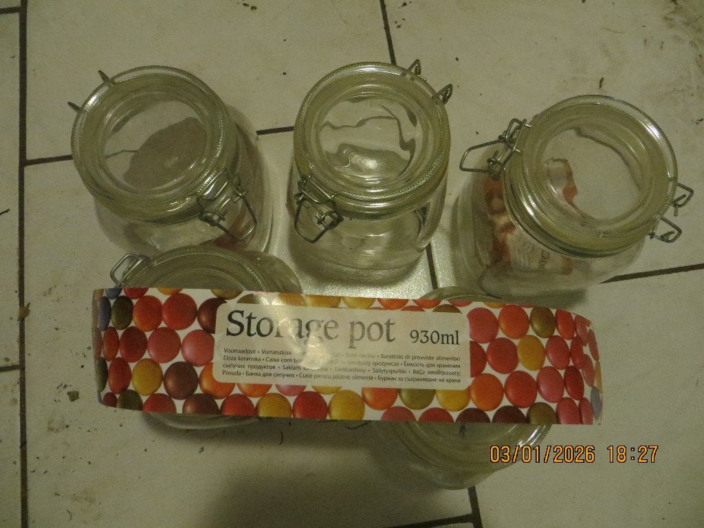 Nieuwe glazen voorraadpotten, Voorraadpot, Ophalen of Verzenden, Nieuw, Glas