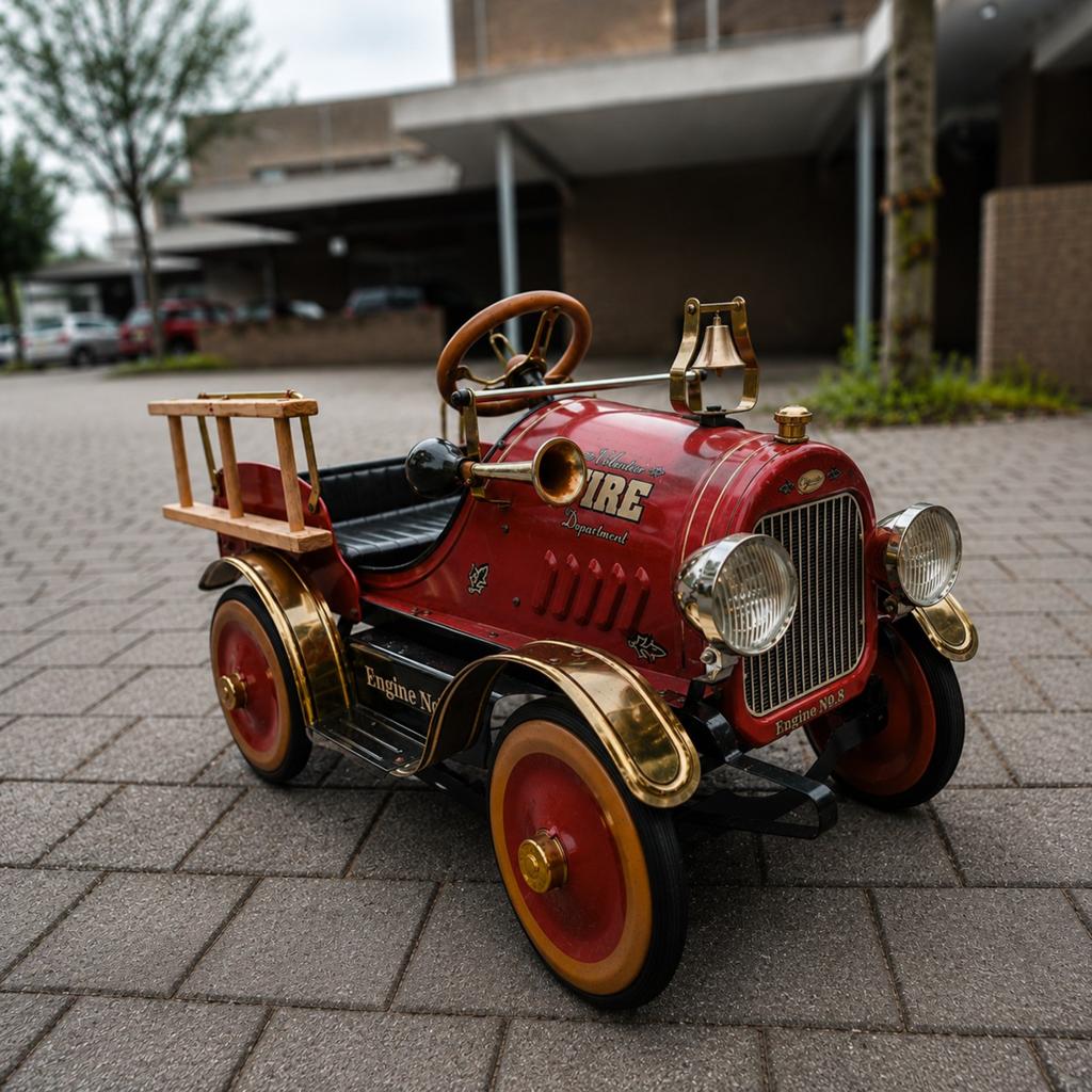 ***Vintage Antieke Brandweer Trapauto - Uniek Verzamelobject, Ophalen