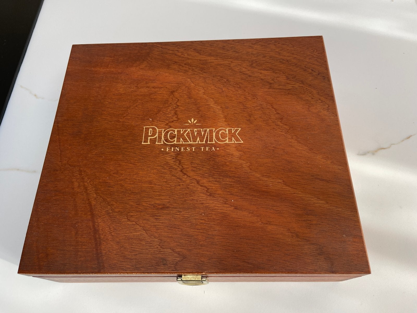 Pickwick houten theedoos met 12 vakken, Hout, Ophalen of Verzenden, Bruin, Klassiek