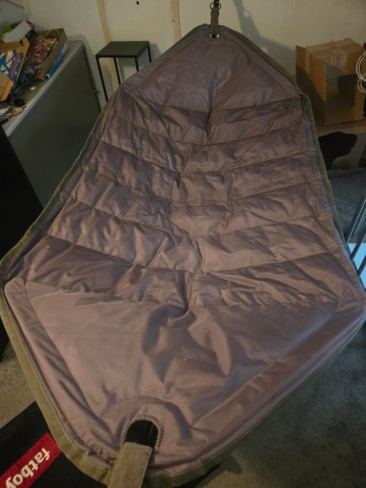 Fatboy Headdemock hangmat grijs met standaard en tassen, Meerpersoons, Ophalen of Verzenden, Zo goed als nieuw, Met standaard