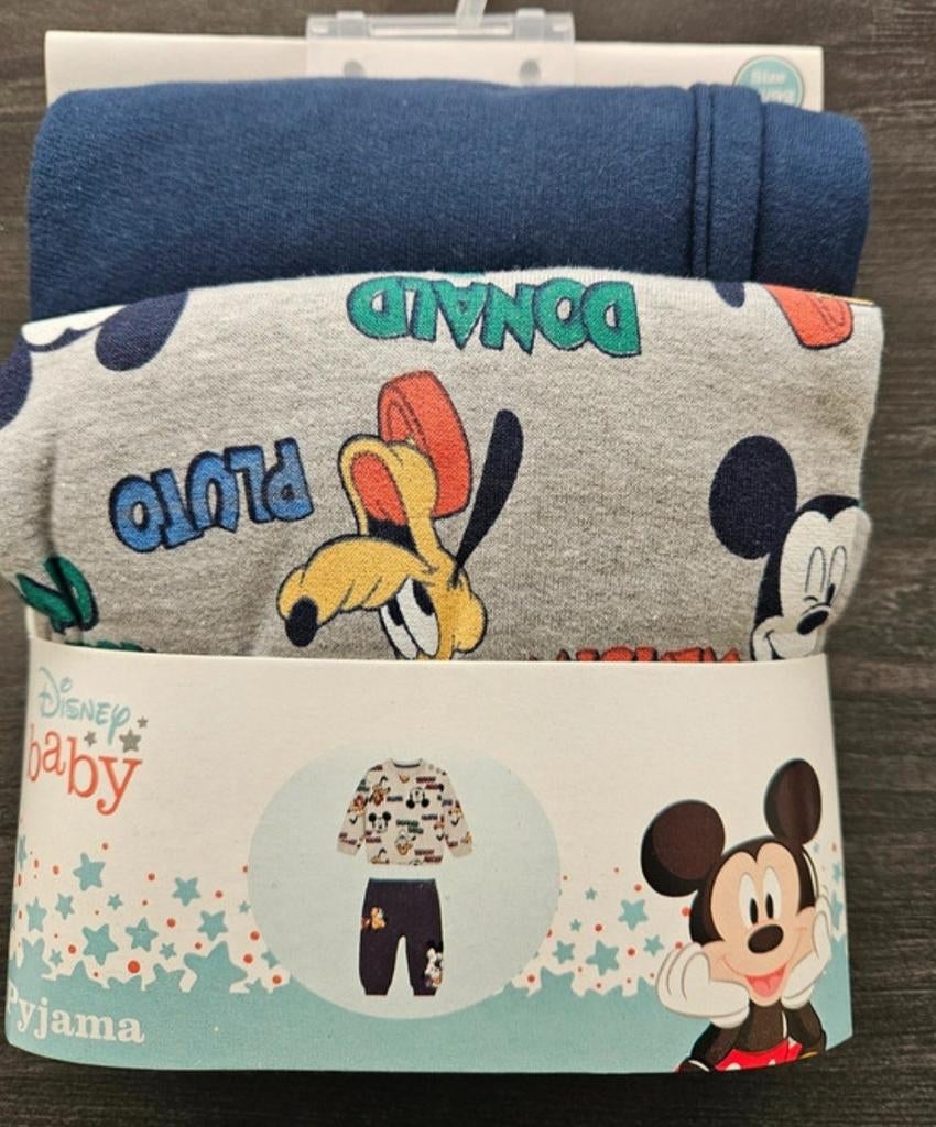 Disney Baby Pyjama Set Mickey Donald Pluto Maat 86/92, Nacht- of Onderkleding, Jongetje of Meisje, Nieuw, Disney Baby