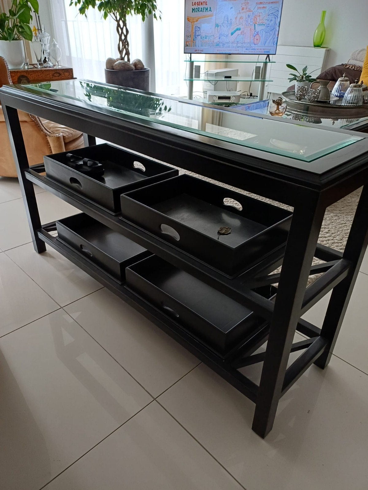 2 x Gangtafel of zijtafel, Huis en Inrichting, Ophalen, 100 tot 150 cm, Zo goed als nieuw, Overige vormen