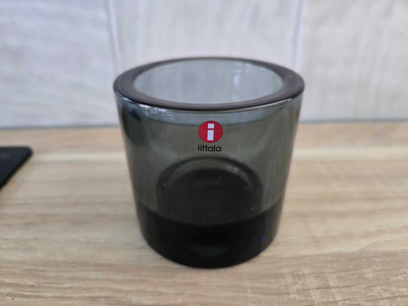 Iittala Kivi Marimekko Waxinelichthouder – Grijs (Groot), Waxinelichthouder, Ophalen of Verzenden, Glas, Grijs