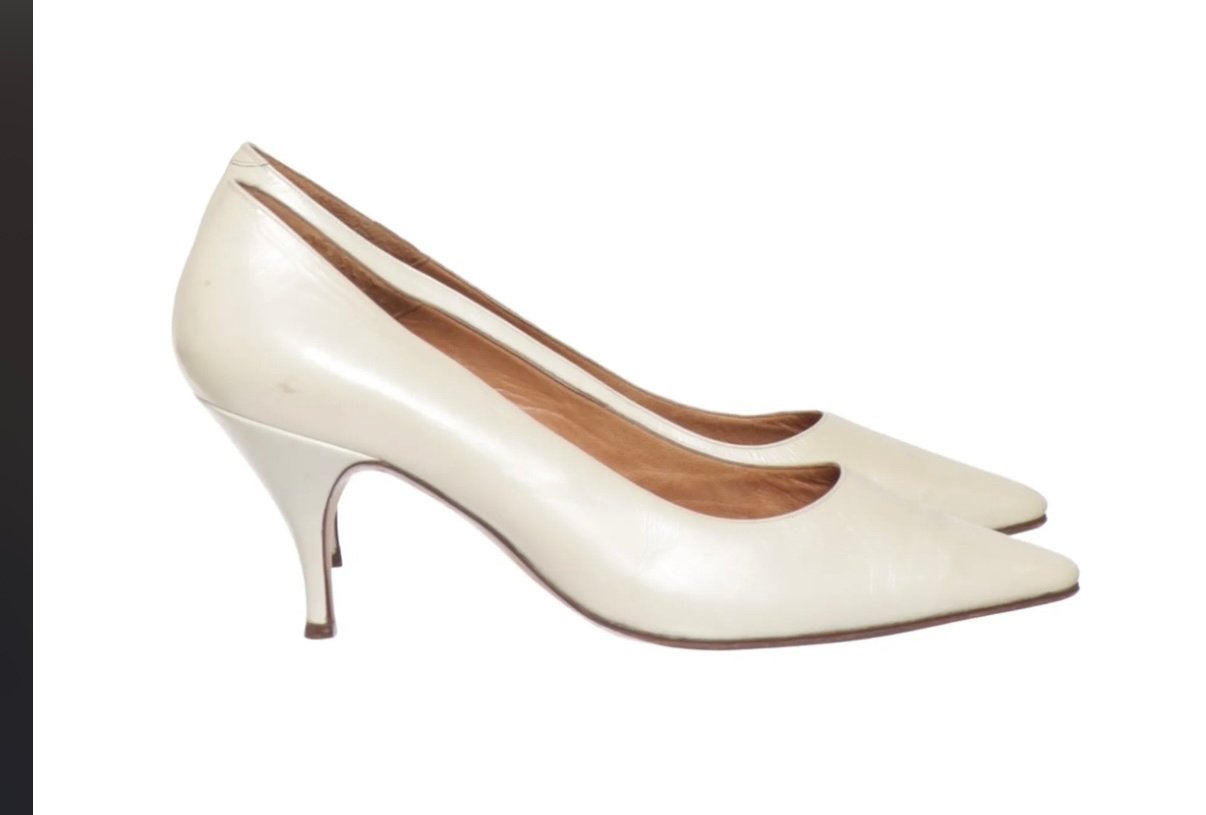 L'atelier pumps maat 38,5 (leer), Ophalen of Verzenden, Zo goed als nieuw, Wit, Pumps