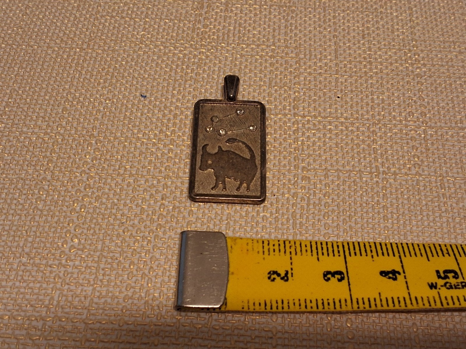 Hanger sterrenbeeld Stier met steentjes, Overige materialen, Gebruikt, Ophalen of Verzenden, Zilver