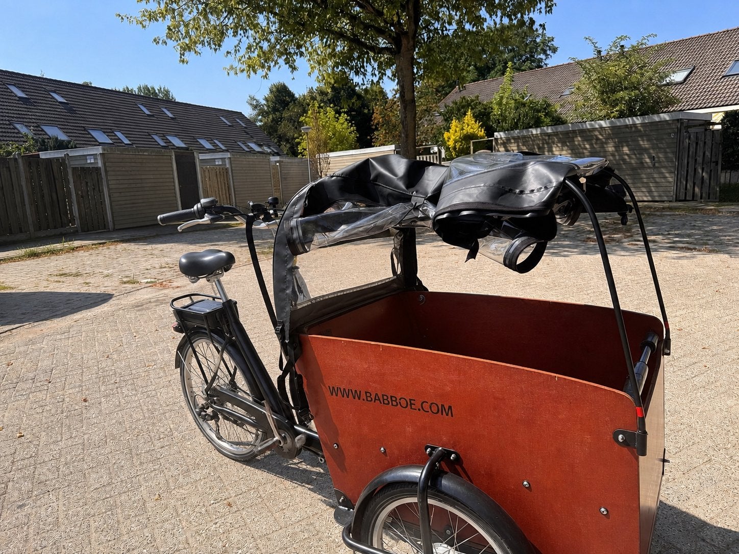 Babboe E Big bakfiets, Fietsen en Brommers, Fietsen | Bakfietsen, 4 kinderen of meer, Gebruikt, Huif, Ophalen
