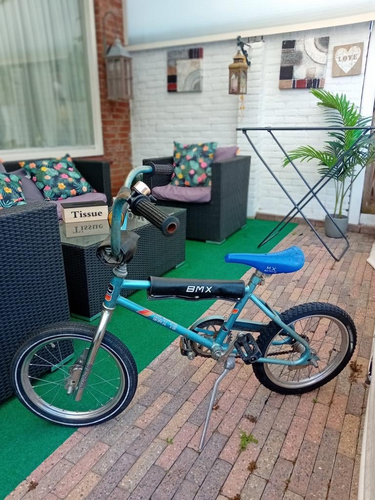 Blauwe BMX fiets met blauw zadel, Fietsen en Brommers, Fietsen | Crossfietsen en BMX, Ophalen