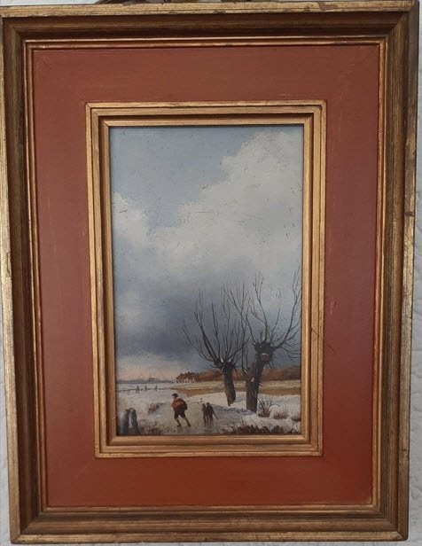 Winter tafereel, Antiek en Kunst, Ophalen