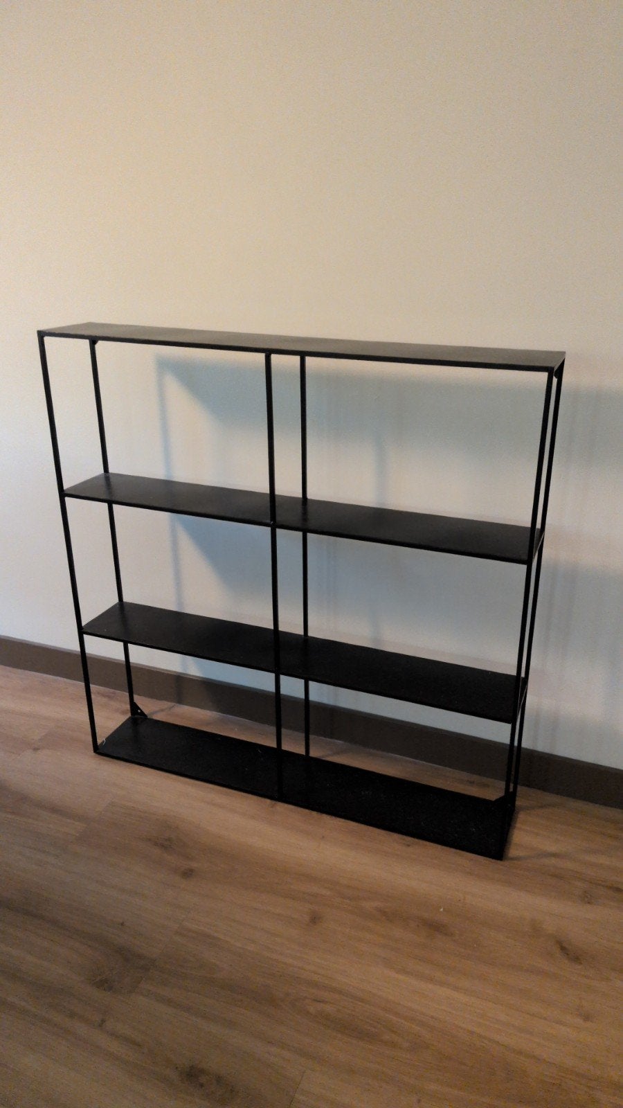 Zwart metalen kastje/rek - 90x90x15 cm, Ophalen, Met plank(en), Gebruikt, Industrieel, Modern, Minimalistisch