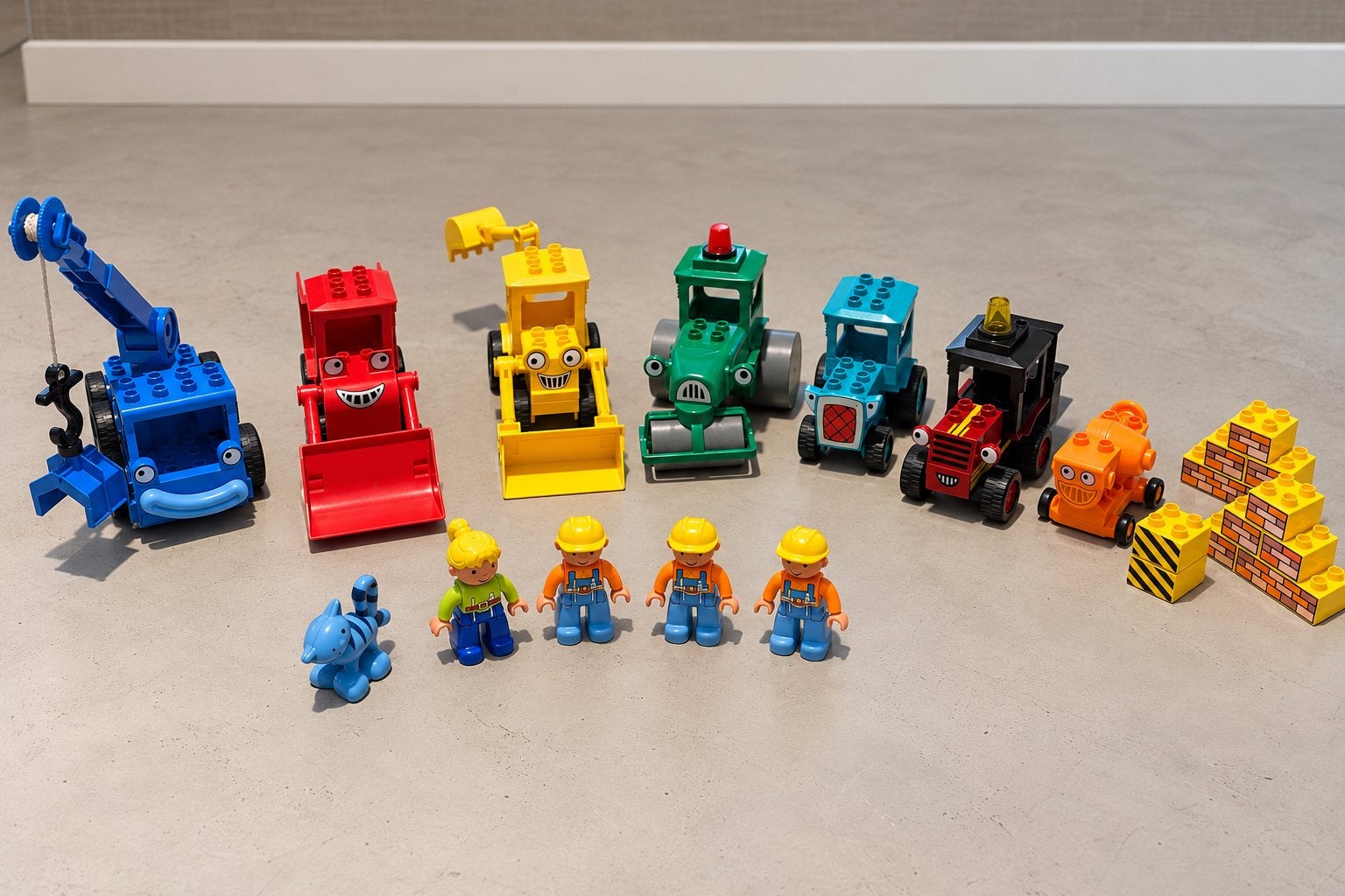 LEGO DUPLO Bob de Bouwer – met 7 voertuigen, Gebruikt, Overige thema's, Ophalen of Verzenden, Duplo