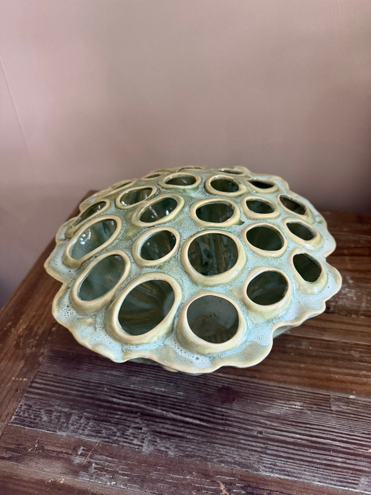 Lotus schaal / vaas, Ophalen of Verzenden, Nieuw, Blauw, Steen/keramiek