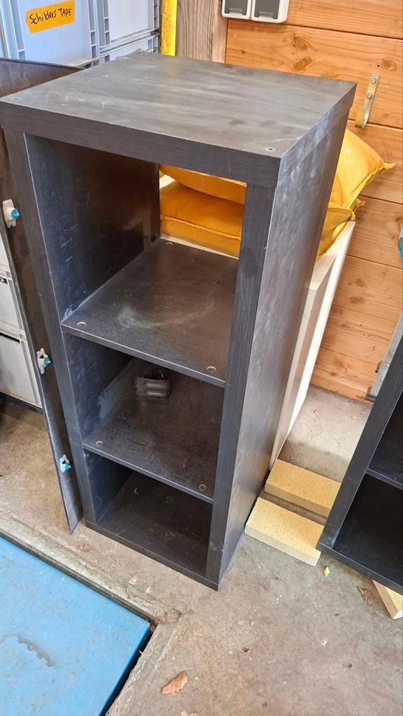 Zwarte IKEA Kallax kast 1x3 met 3 vakken, Ophalen, Gebruikt