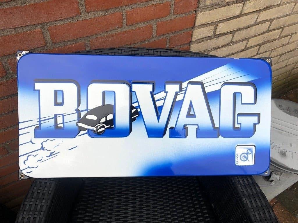 Fraai oud emaille BOVAG bord. Blauw. Auto., Verzamelen, Merken en Reclamevoorwerpen, Ophalen of Verzenden, Gebruikt, Reclamebord