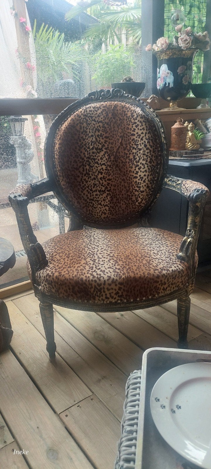 Unieke Barokstoel met Tijgerprint Bekleding, Ophalen
