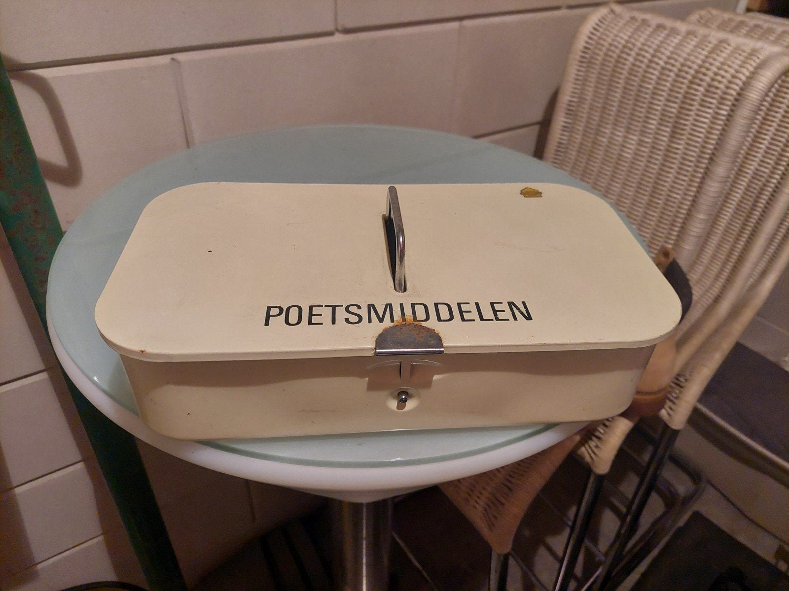 Vintage Poetsmiddelen Kist met Borstels, Ophalen of Verzenden, Overige typen