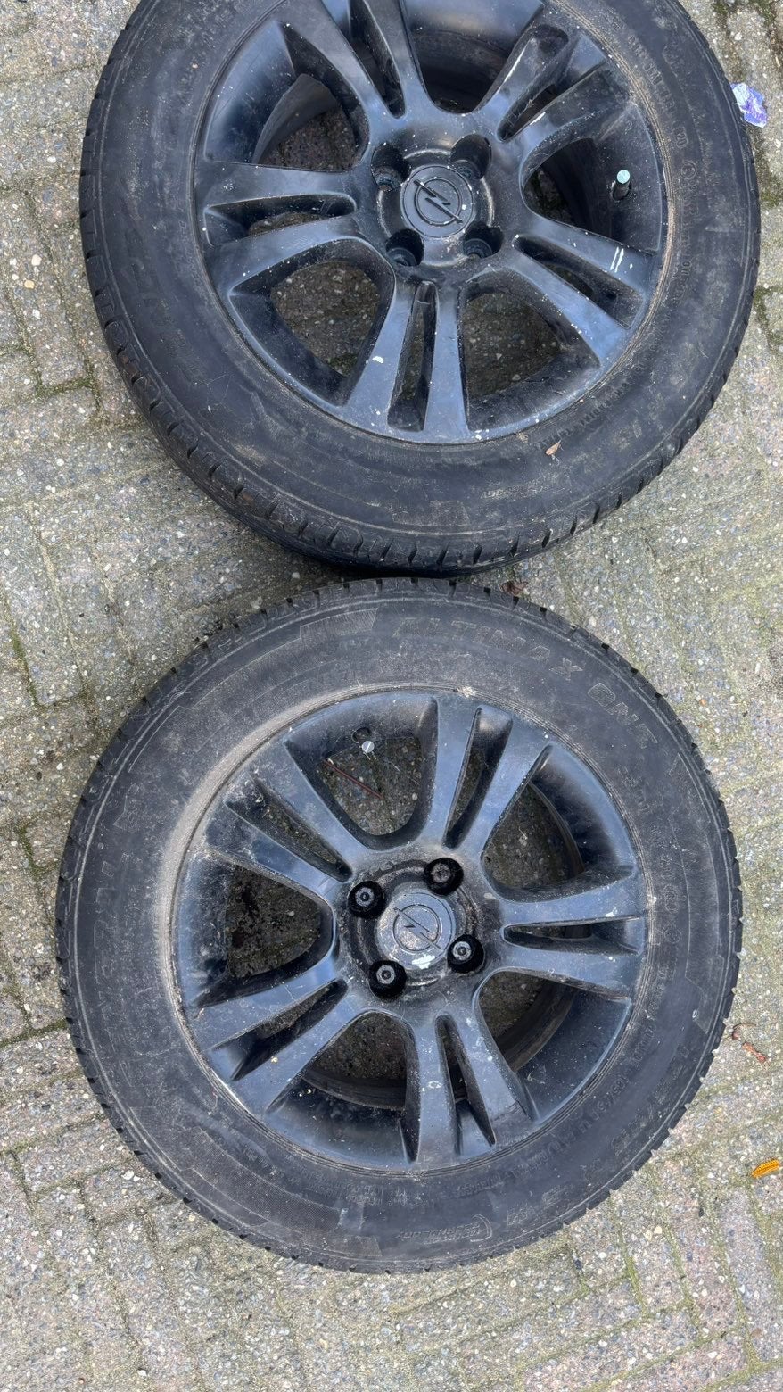 Opel corsa d velgen 2 stuks met zgan banden, Auto diversen, Ophalen of Verzenden
