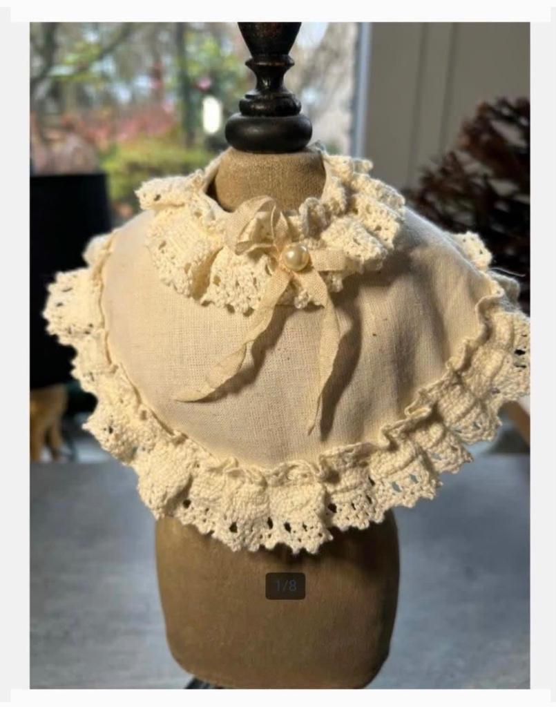 Vintage Kraagje met Kant, mooi voor pop beer paspop, Ophalen of Verzenden