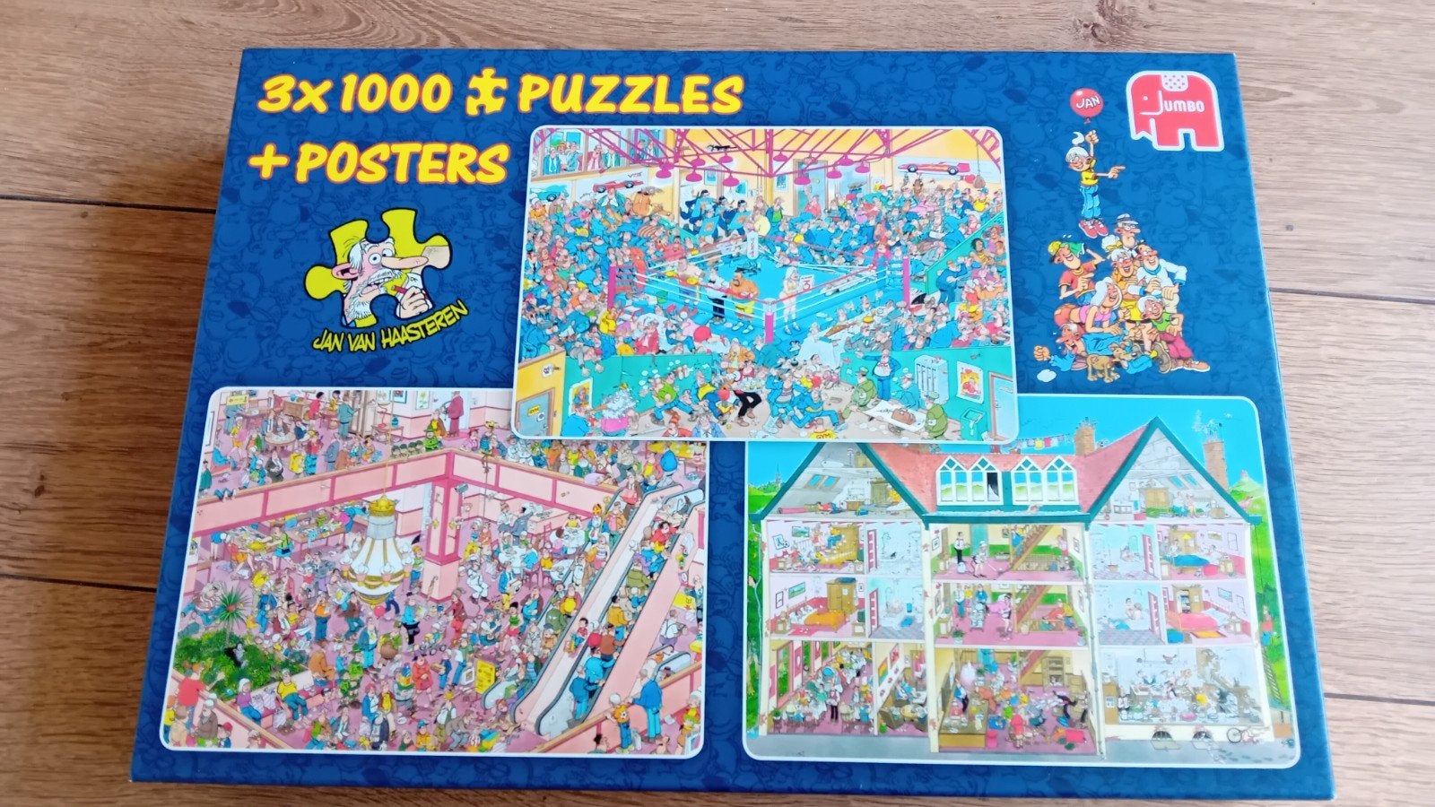 3 x 1000 stukjes Jan van Haasteren puzzel, Ophalen of Verzenden, 500 t/m 1500 stukjes, Zo goed als nieuw, Legpuzzel