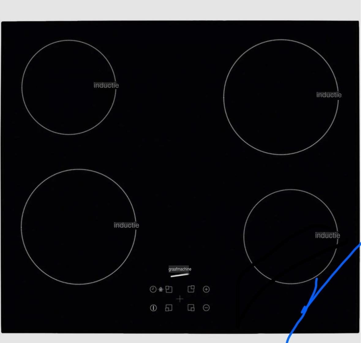 GRATIS Nieuwe Inductiekookplaat (breukje glasplaat) inhouw, Ophalen, Nieuw, 4 kookzones, Inbouw