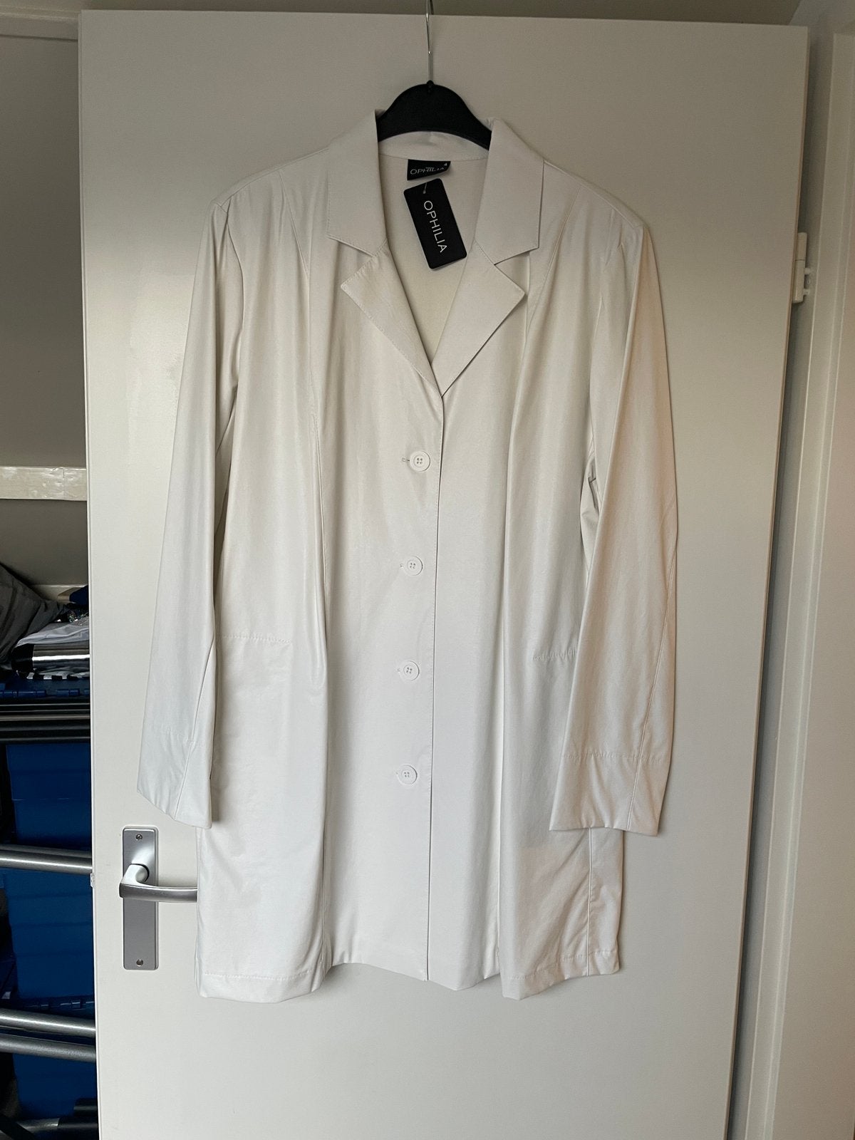 Nieuwe witte blazer Mike van ophilia maat 4 is 48/50, Wit, Nieuw, Jasje of Colbert, Nvt