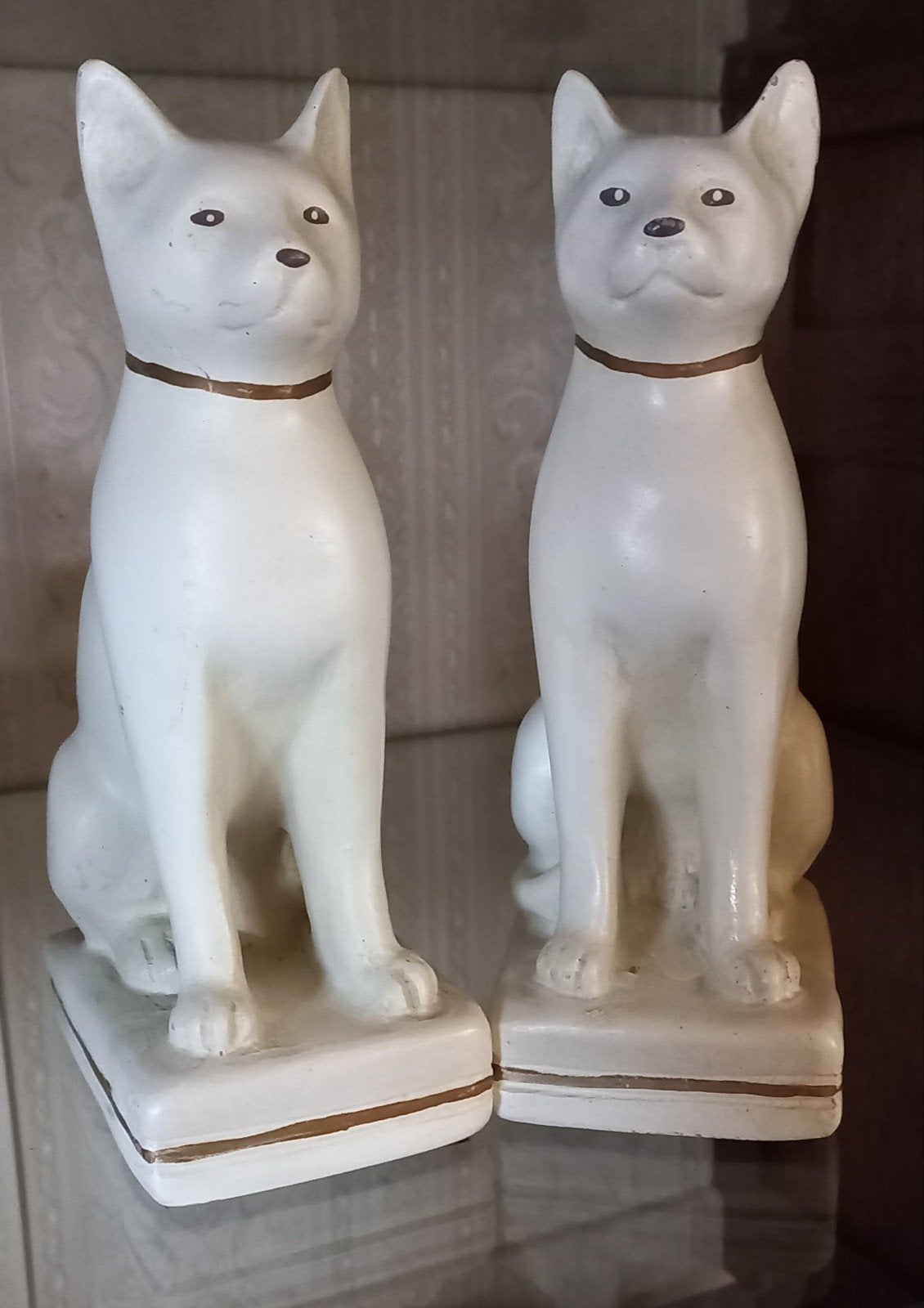 Prachtige oude Sphynx beelden. boekensteunen staffordshire, Verzamelen, Ophalen of Verzenden, Gebruikt, Dier