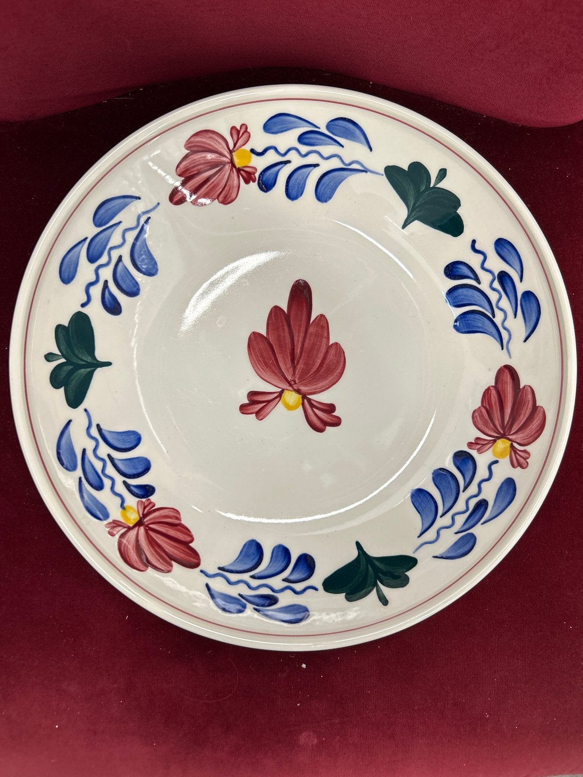 Decoratieve boerenbont Schaal met Handgeschilderde Bloemen, Ophalen of Verzenden