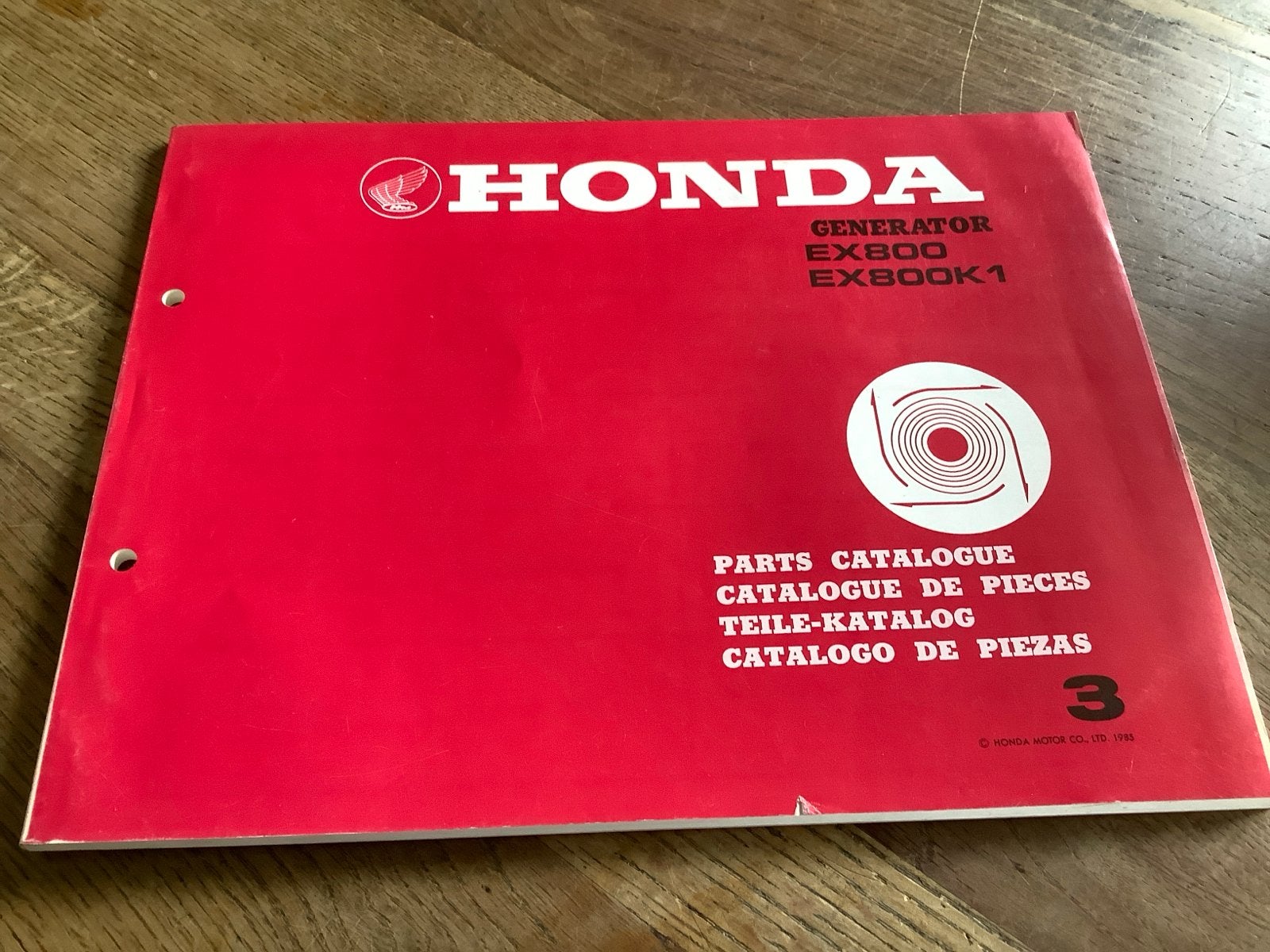 Honda Generator EX800 EX800K1 Onderdelen Catalogus, Verzenden, Zo goed als nieuw, Overige onderwerpen