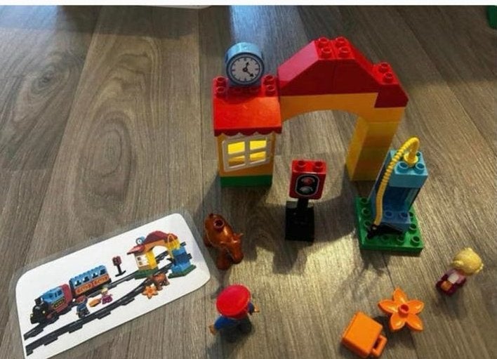 Lego Duplo Trein Station Set met Figuren en Accessoires, Ophalen, Gebruikt, Overige thema's, Duplo