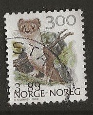 Noorwegen 16, marter, Verzenden, Noorwegen, Gestempeld