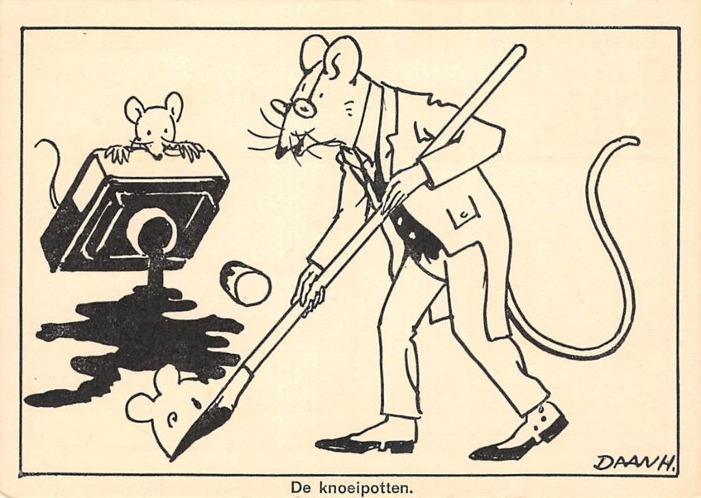 Fantasie De Knoeipotten Daan Hoeksema Humor Muis, Verzamelen, Ophalen of Verzenden, 1920 tot 1940, Ongelopen, Knaagdier